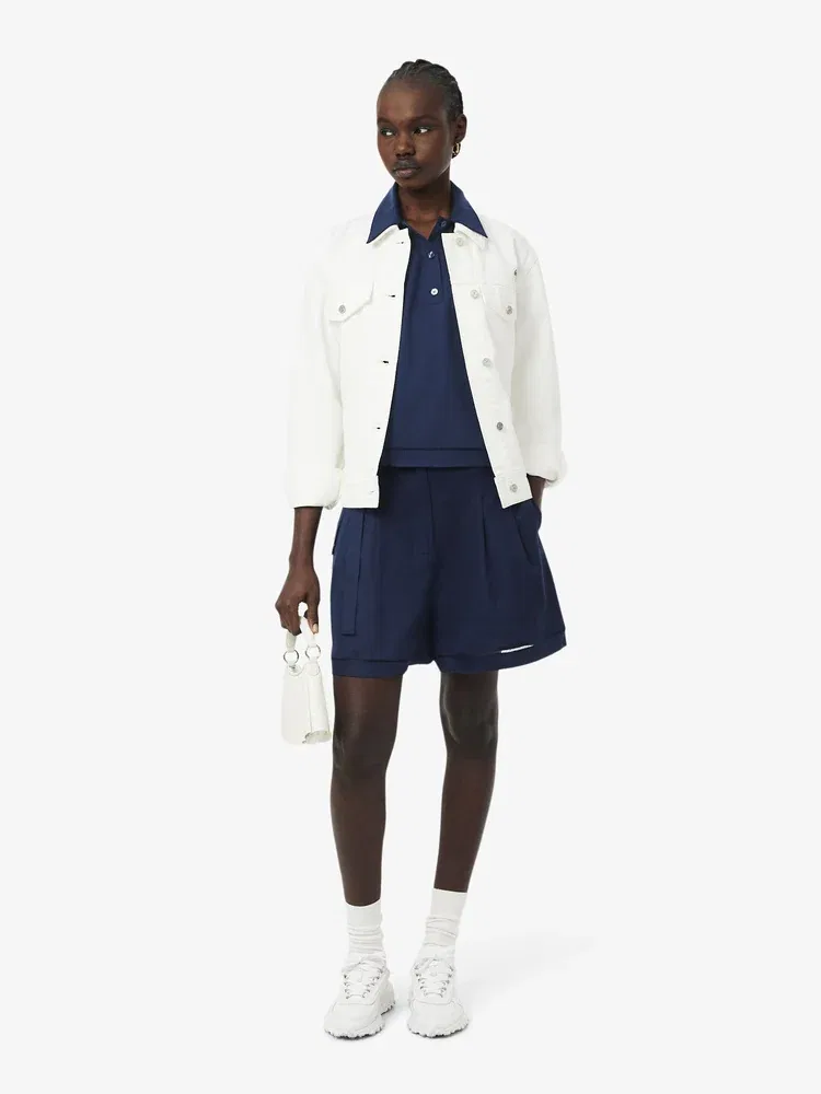 Топ-поло LACOSTE CF0061, из льняной смеси, Navy — фото 4