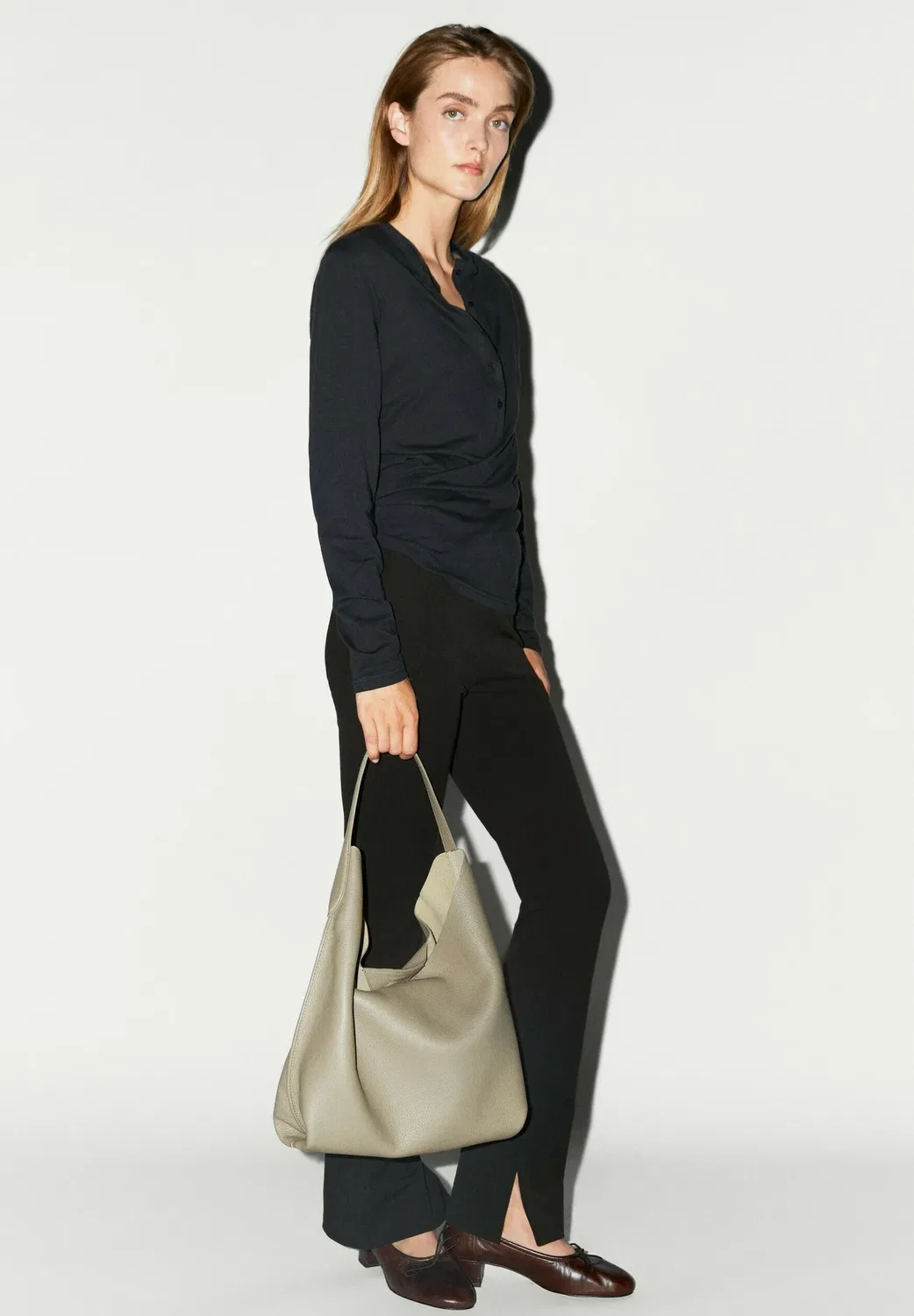 Топ с длинными рукавами Massimo Dutti, Dark Blue — фото 4