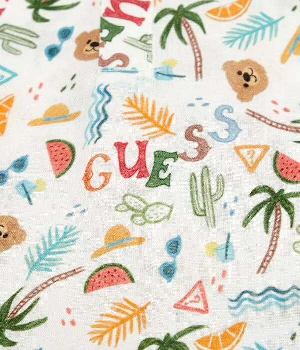 Детский комбинезон с добавлением льна Guess, Écru — фото 3