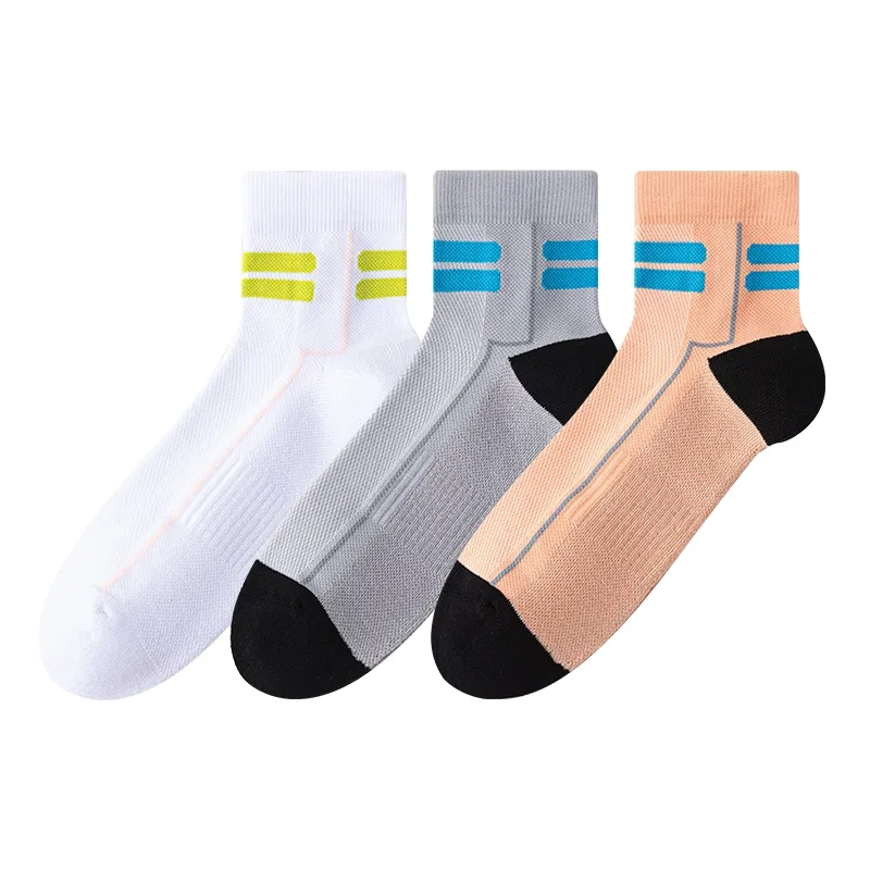 Детские баскетбольные носки, 3 пары, White Gray Peach Pink, MIIOW