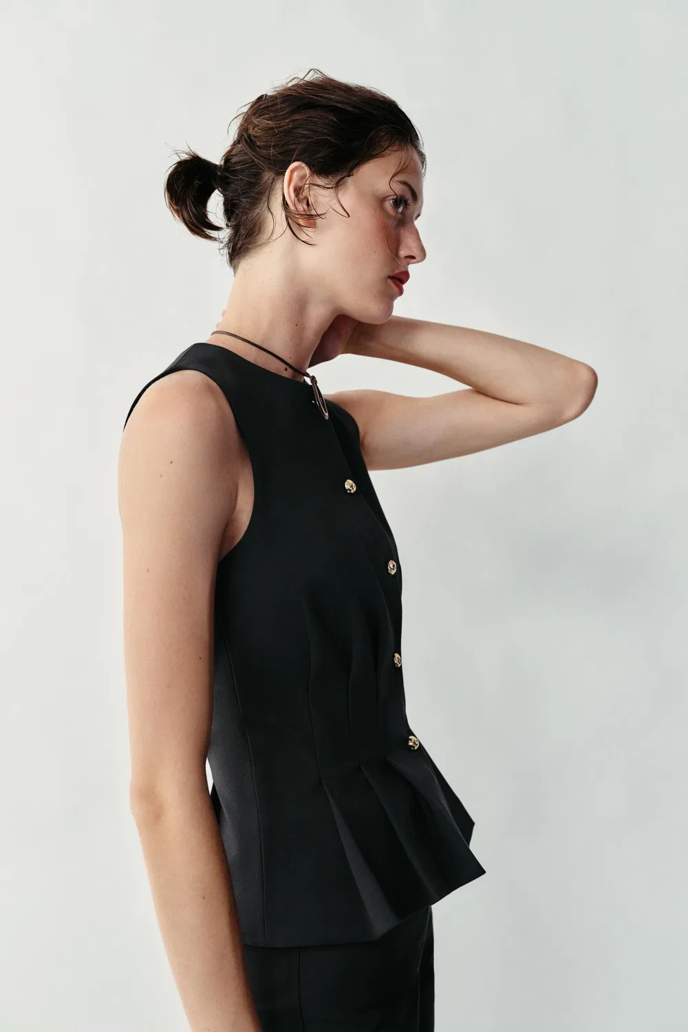 Причесанный жилет ZARA, Black — фото 3