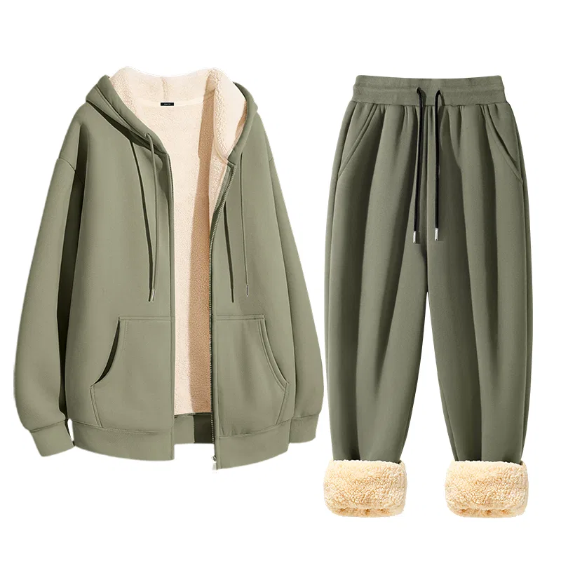 Детский комплект свитшотов с капюшоном, утолщенный MINISO, Palm Green Gray Green