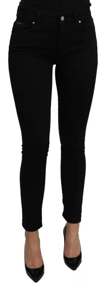 Женские джинсы с завышенной талией Mid Waist Slim Denim Dolce & Gabbana, Black — фото 2