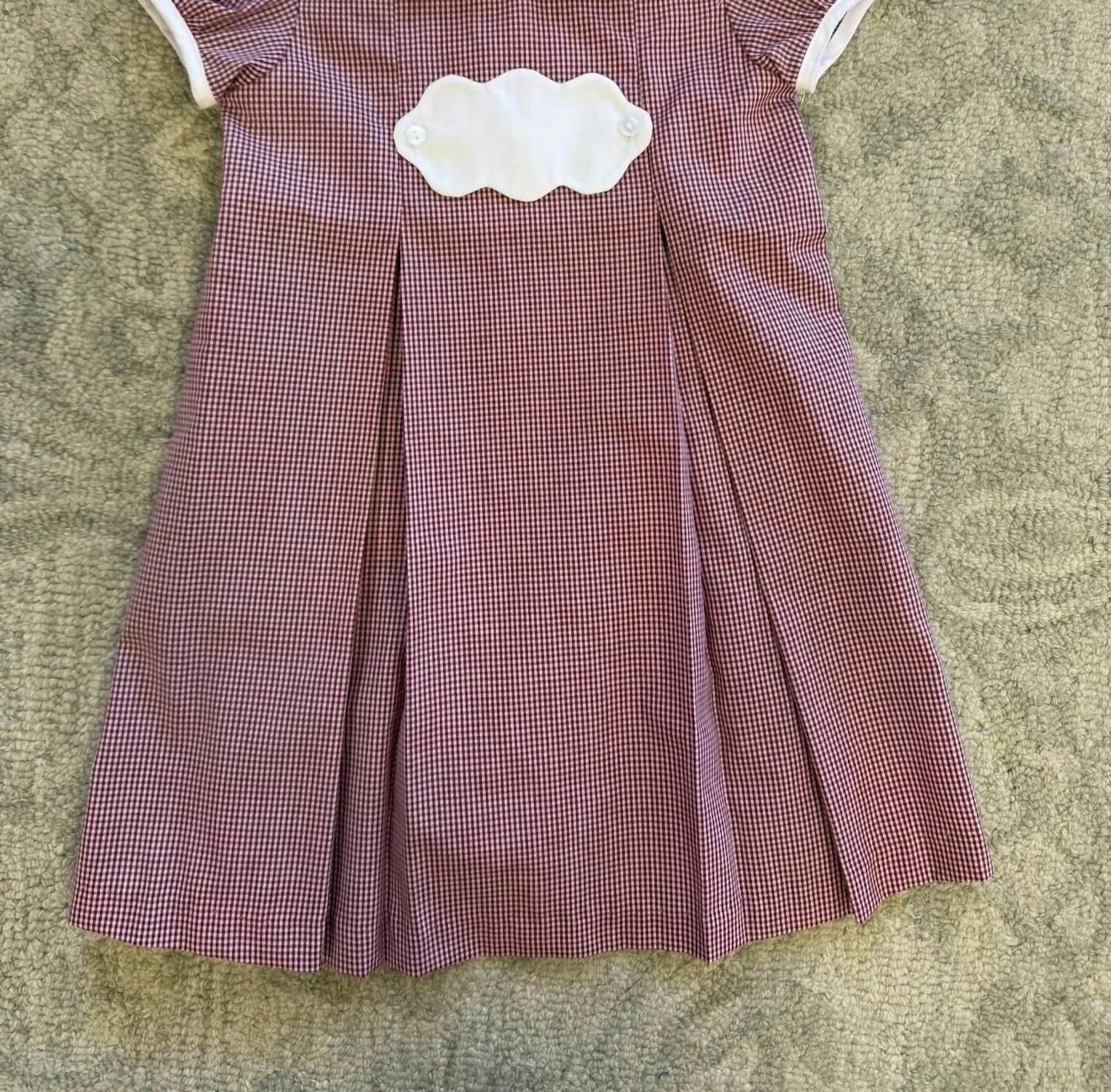 Детское платье для девочек с принтом Gingham Tab petit bebe, Maroon