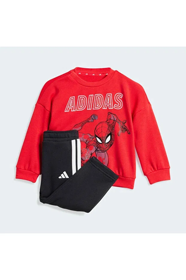 Детский комплект спортивного костюма для мальчиков с принтом Marvel Spider-Man Adidas, Red Black