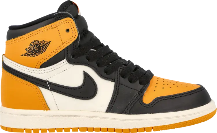 

Кроссовки Air Jordan 1 Retro High OG PS Yellow Toe, желтый, Желтый;черный, Кроссовки Air Jordan 1 Retro High OG PS Yellow Toe, желтый