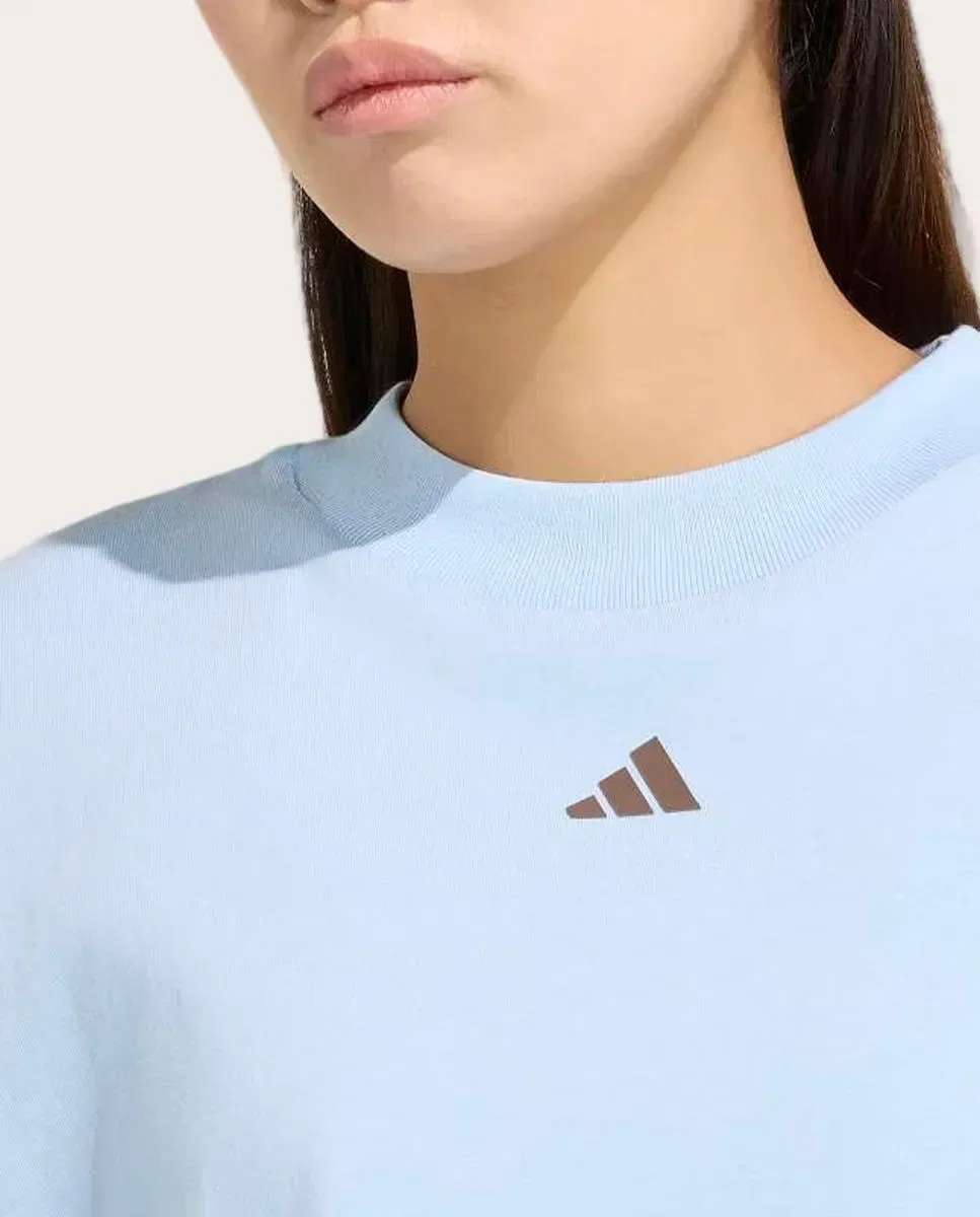 Женская футболка свободного кроя 3 Stripes Studio adidas, Azul — фото 4