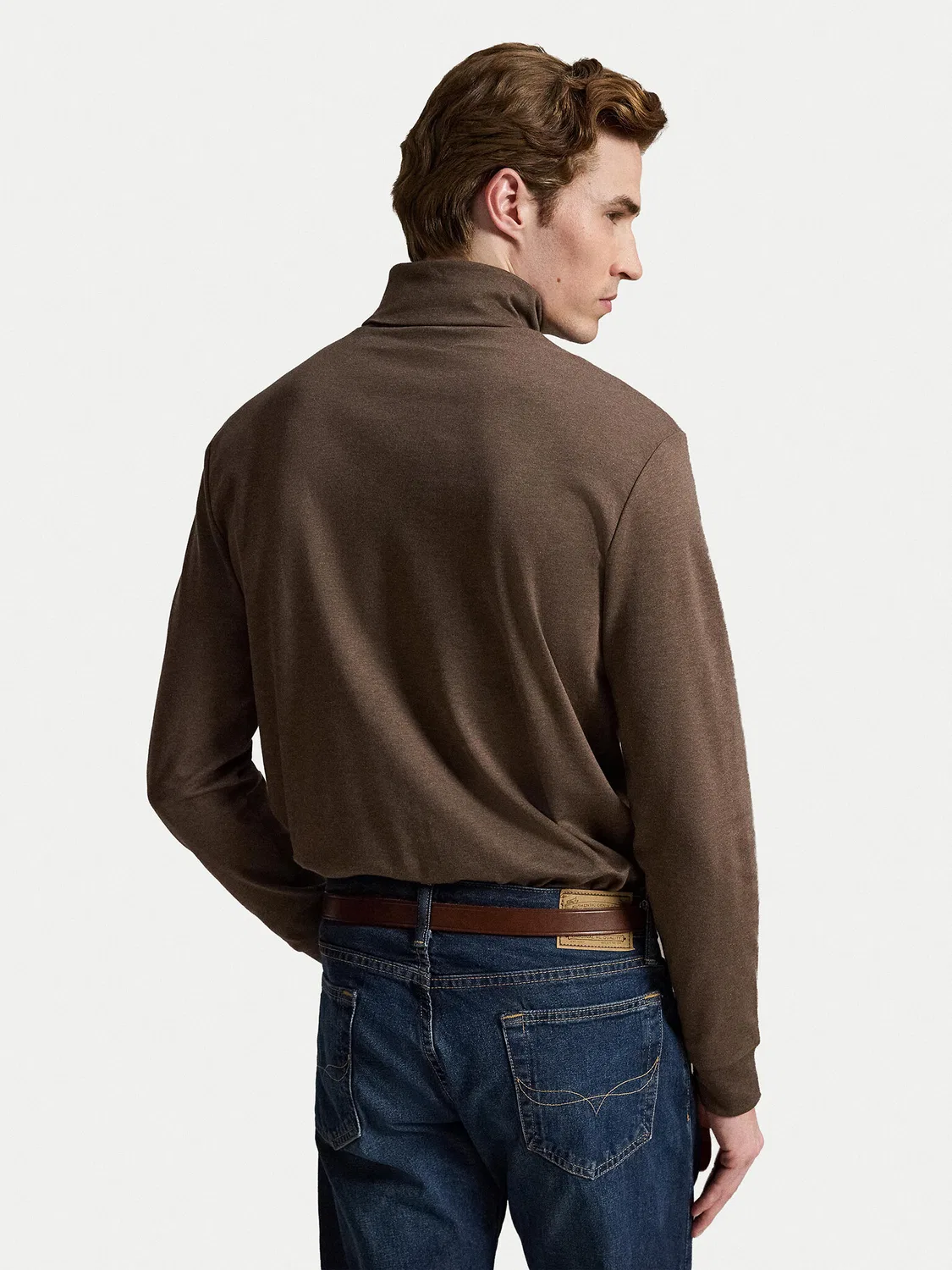 Мужская водолазка стандартного кроя Polo Ralph Lauren, коричневый — фото 3