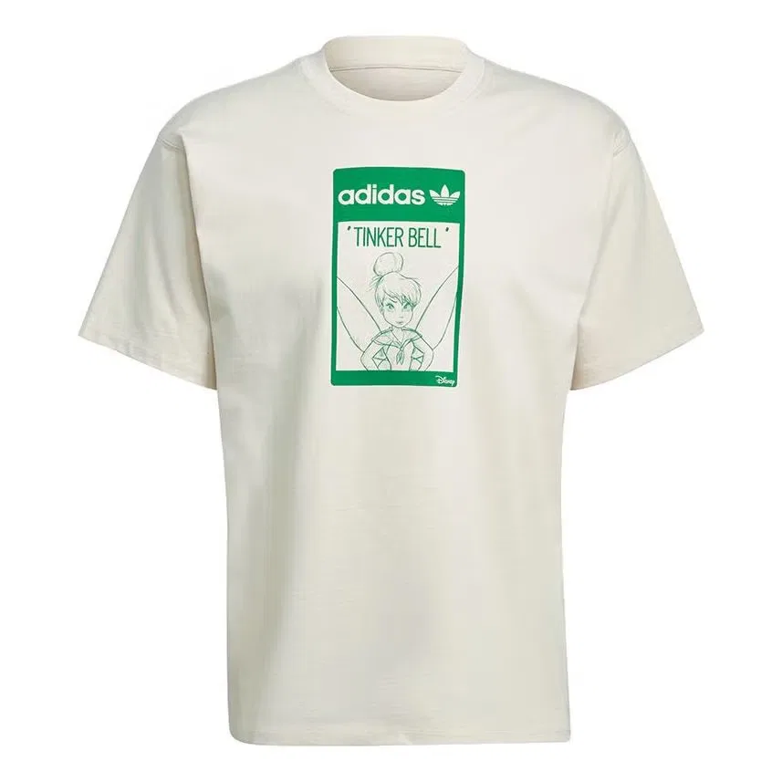 Футболка с принтом Adidas, кремовая