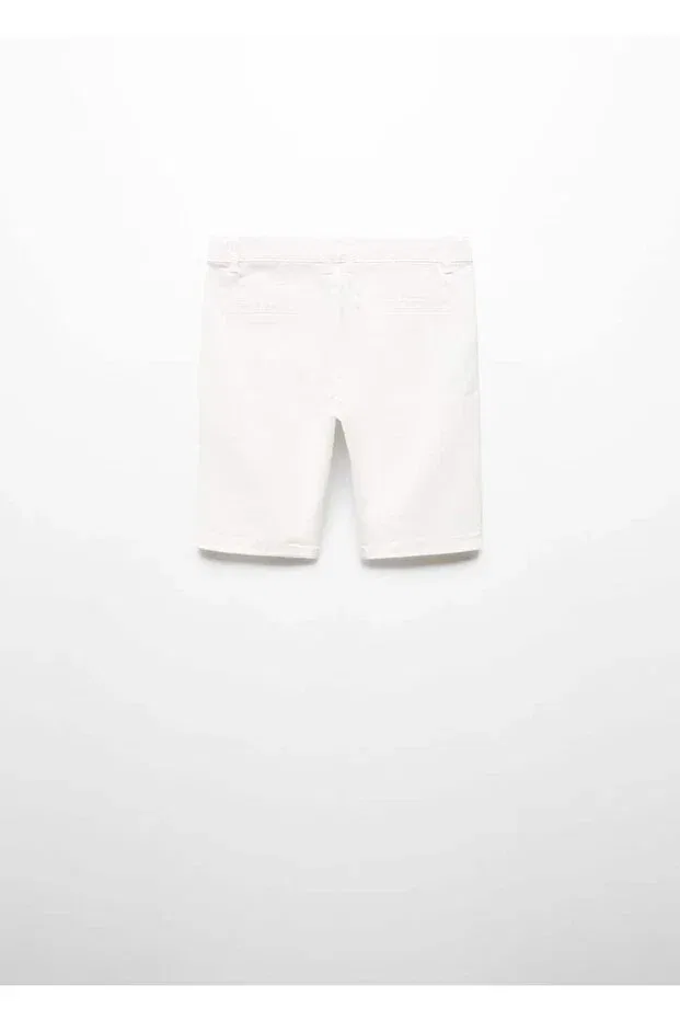 Детские шорты для мальчиков хлопковые Mango Kids, White — фото 4