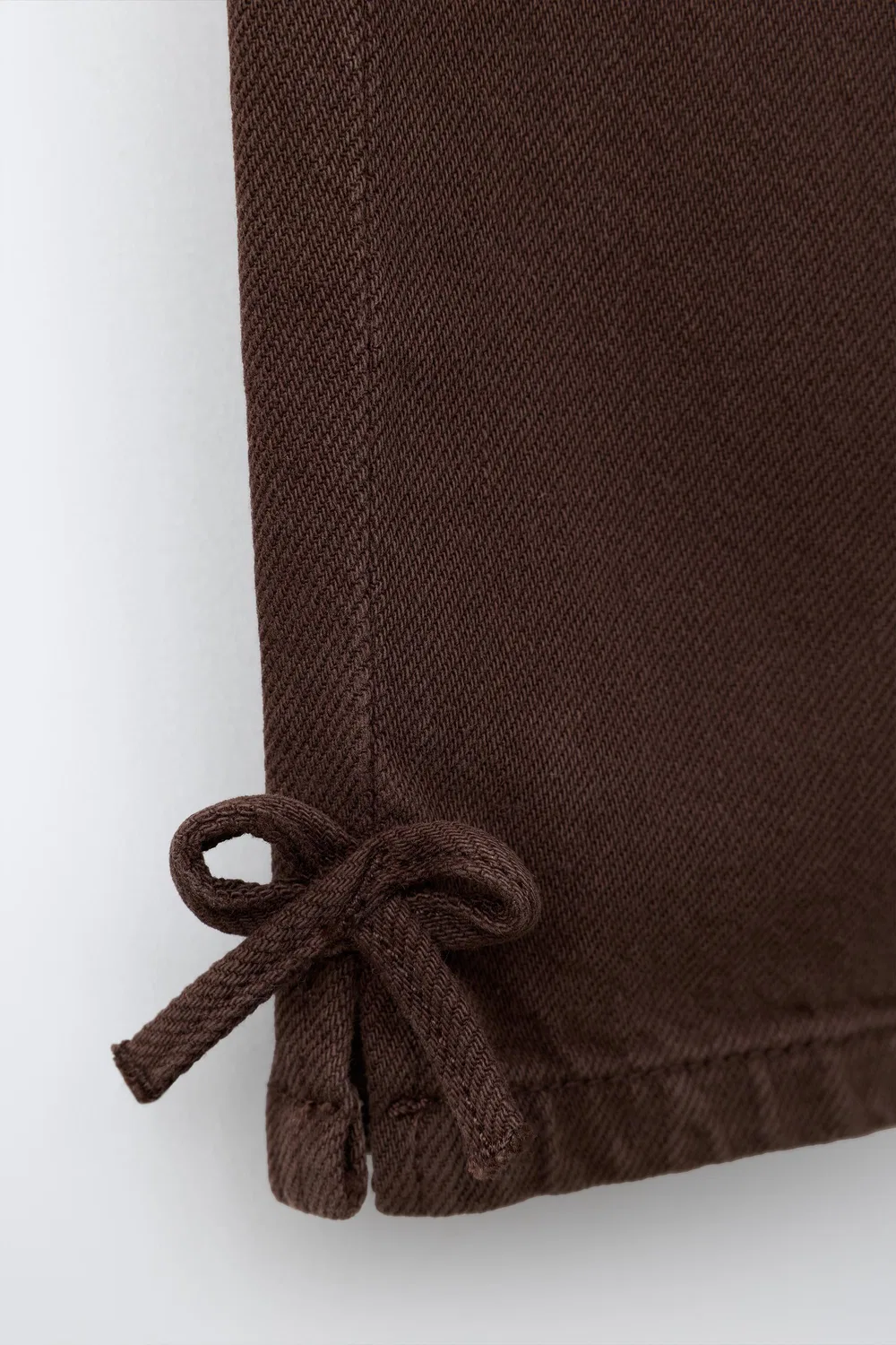 Широкие джинсы с бантом ZARA, Brown — фото 4