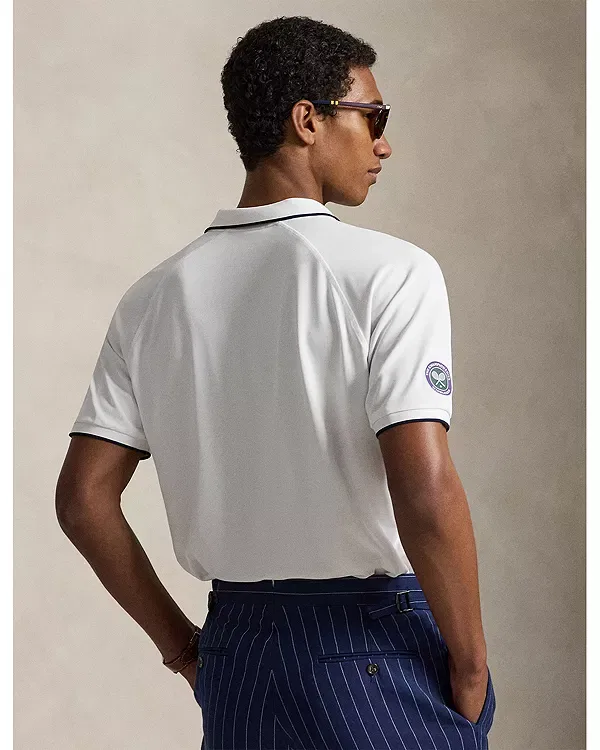 Мужское поло custom slim fit с принтом Wimbledon Polo Ralph Lauren, белый — фото 3