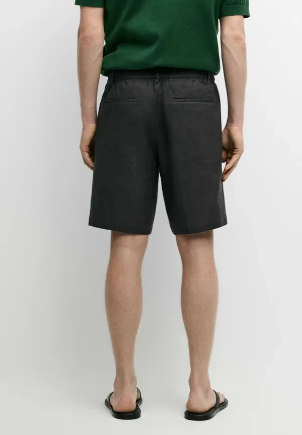 Шорты льняные Shorts Massimo Dutti, green, зеленый — фото 3