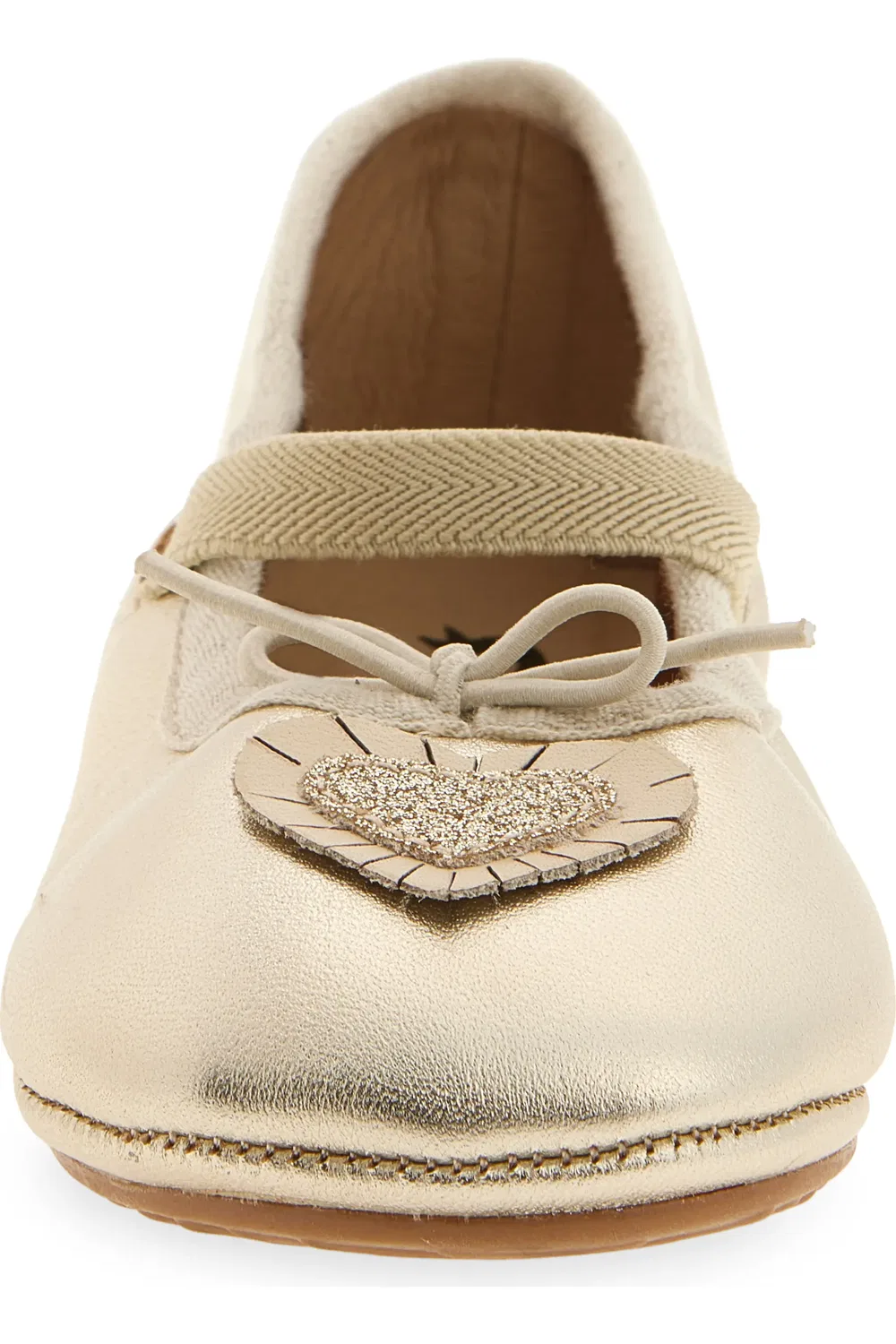 Детские туфли Мэри Джейн на плоской подошве с блестками OLD SOLES, Glam Gold/Vanilla — фото 4