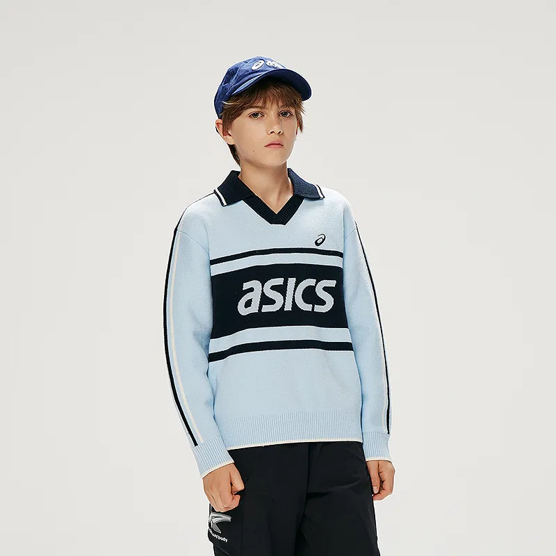 Детский свитер с V-образным вырезом Moderate, ASICS, Light Blue — фото 4