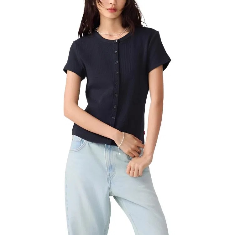 Женская футболка с круглым вырезом Levis, Black — фото 4