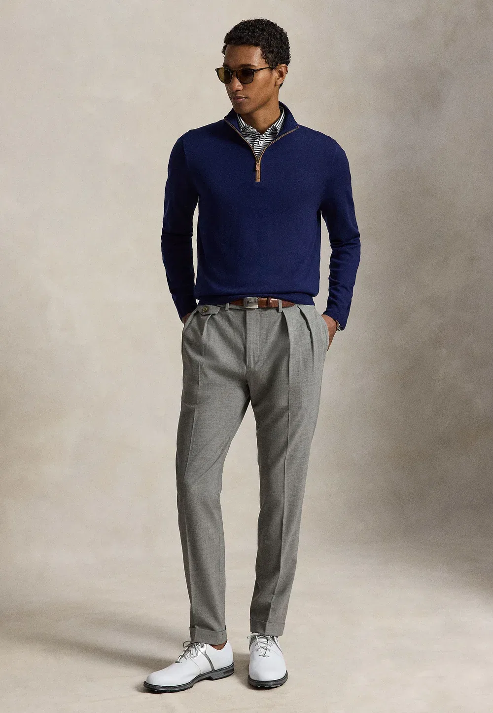 Свитер с застежкой-молнией до середины груди - джемпер Polo Ralph Lauren, Refined Navy — фото 2