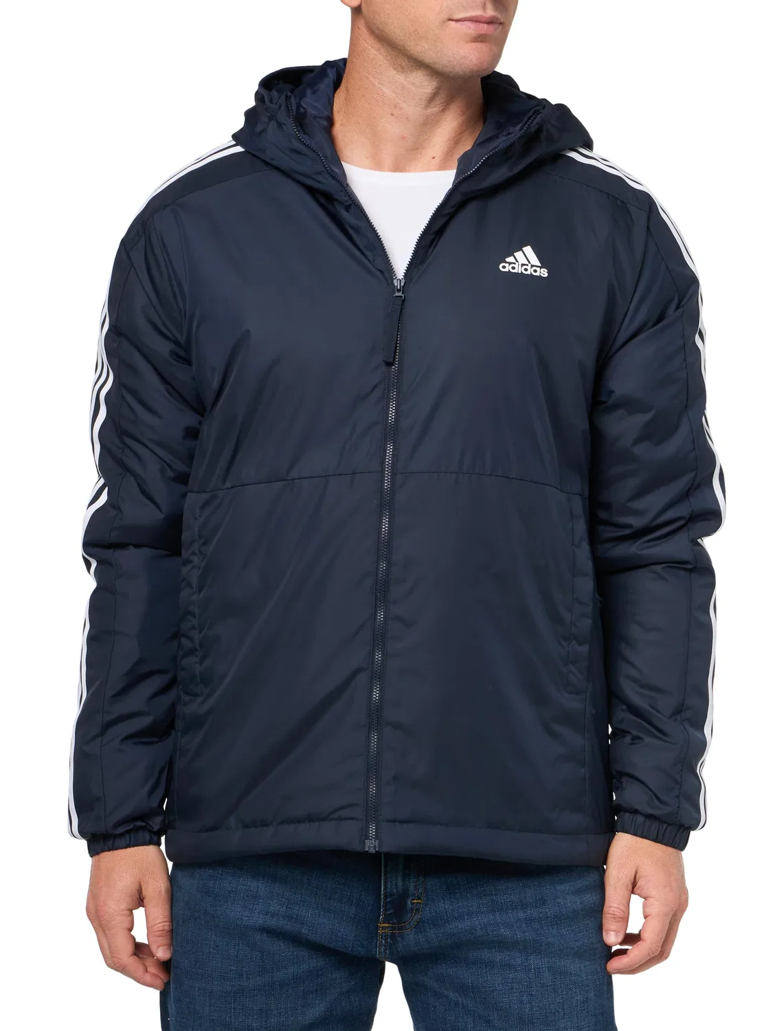 Мужская утепленная куртка с капюшоном 3-Stripes adidas, Ink