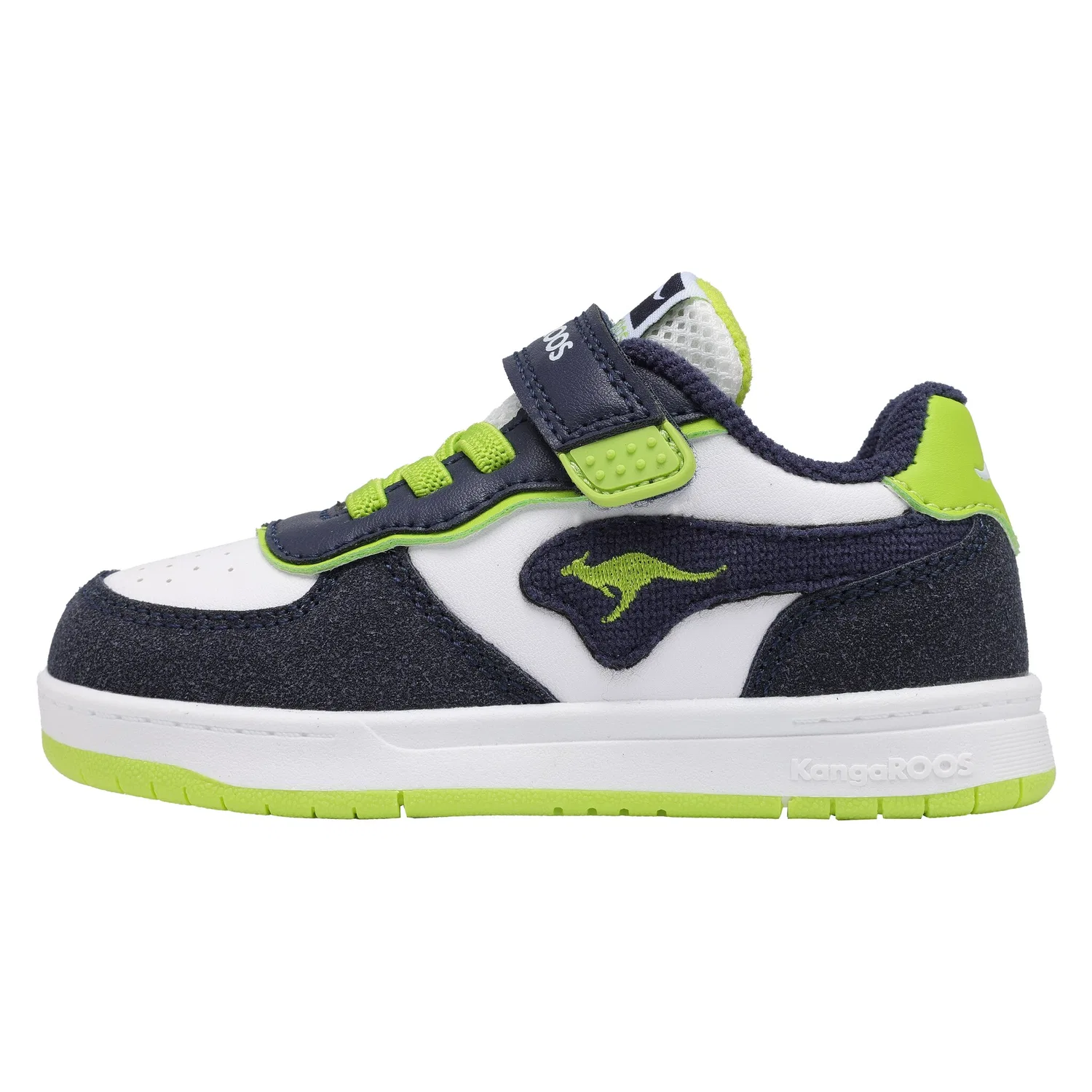 Детские кроссовки с липучкой KangaROOS, Navy/Lime