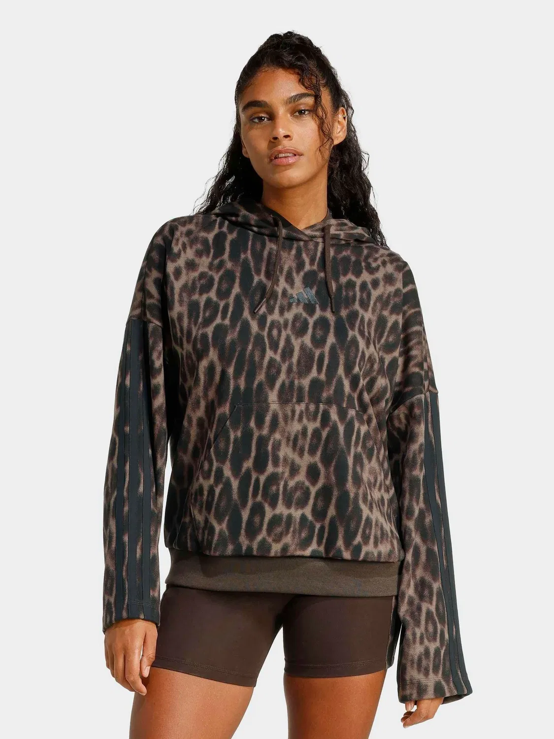 Худи с капюшоном, леопардовый принт, Seasonal Essentials adidas, Animal