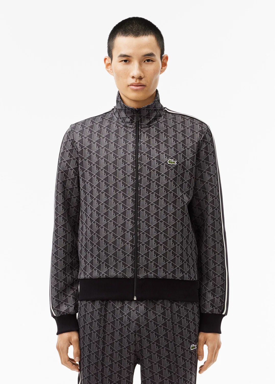 Свитшот Lacoste Monogram Regular Fit, черный — фото 2