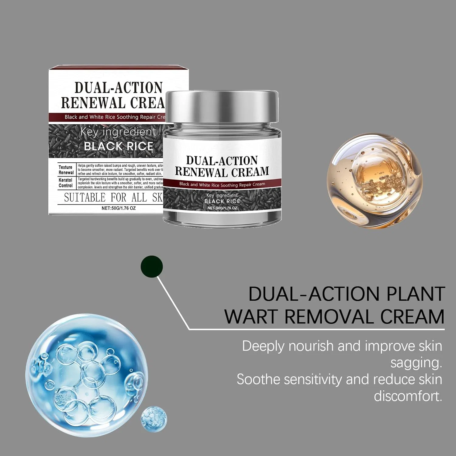 Крем для тела увлажняющий UZQL Keratin Erase Dual-Action Renewal Cream, 50 г, 3 шт — фото 4