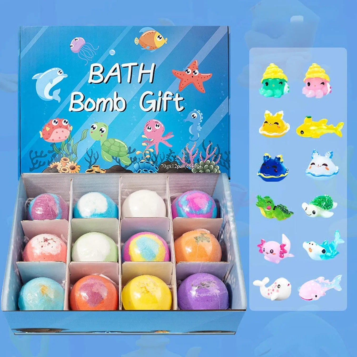 Бомбочка для ванны с игрушкой, Generic, Набор 12 шт, 60 г, Ozean — фото 3