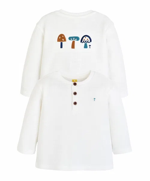 Детская футболка с длинным рукавомс принтом грибов moimoln, Off White