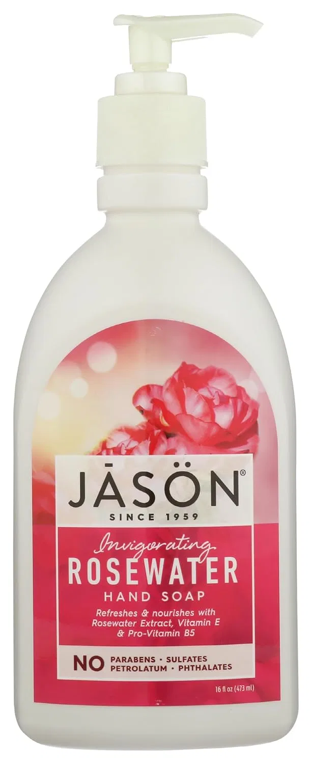 Жидкое мыло для рук Rosewater, Jason, 473 мл, Грейпфрут, Розовая вода