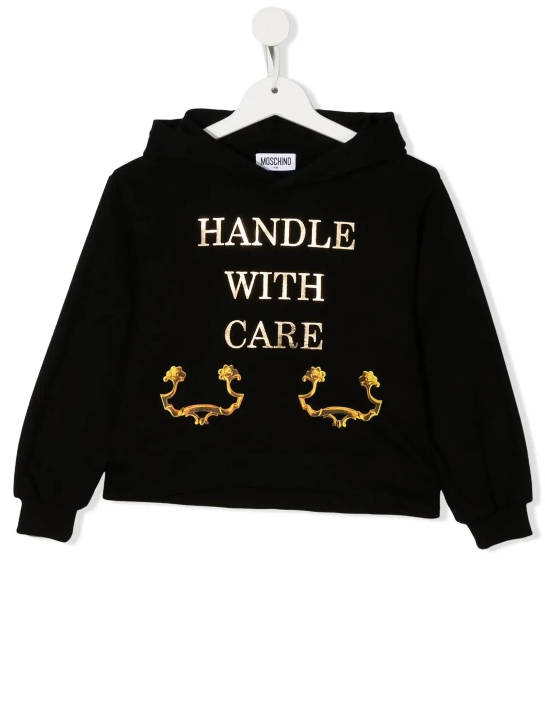 Худи 'Handle With Care' из хлопка Moschino, черный