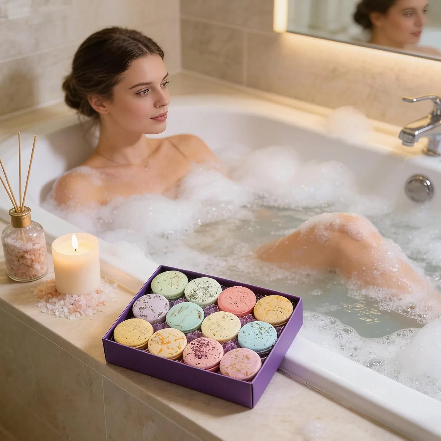 Бомбочки для ванны ароматерапевтические, 12 штук, Purple Genérico — фото 4