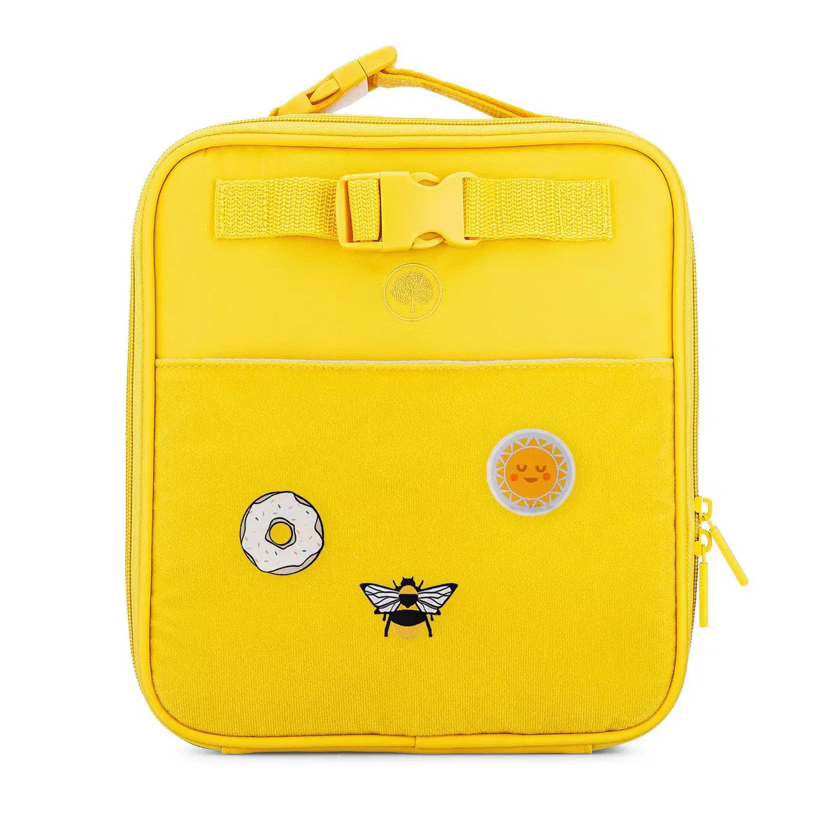Детский ланч-бокс 22x9x9 см с термоизоляцией набор с патчами Parker Kids Co., Canary