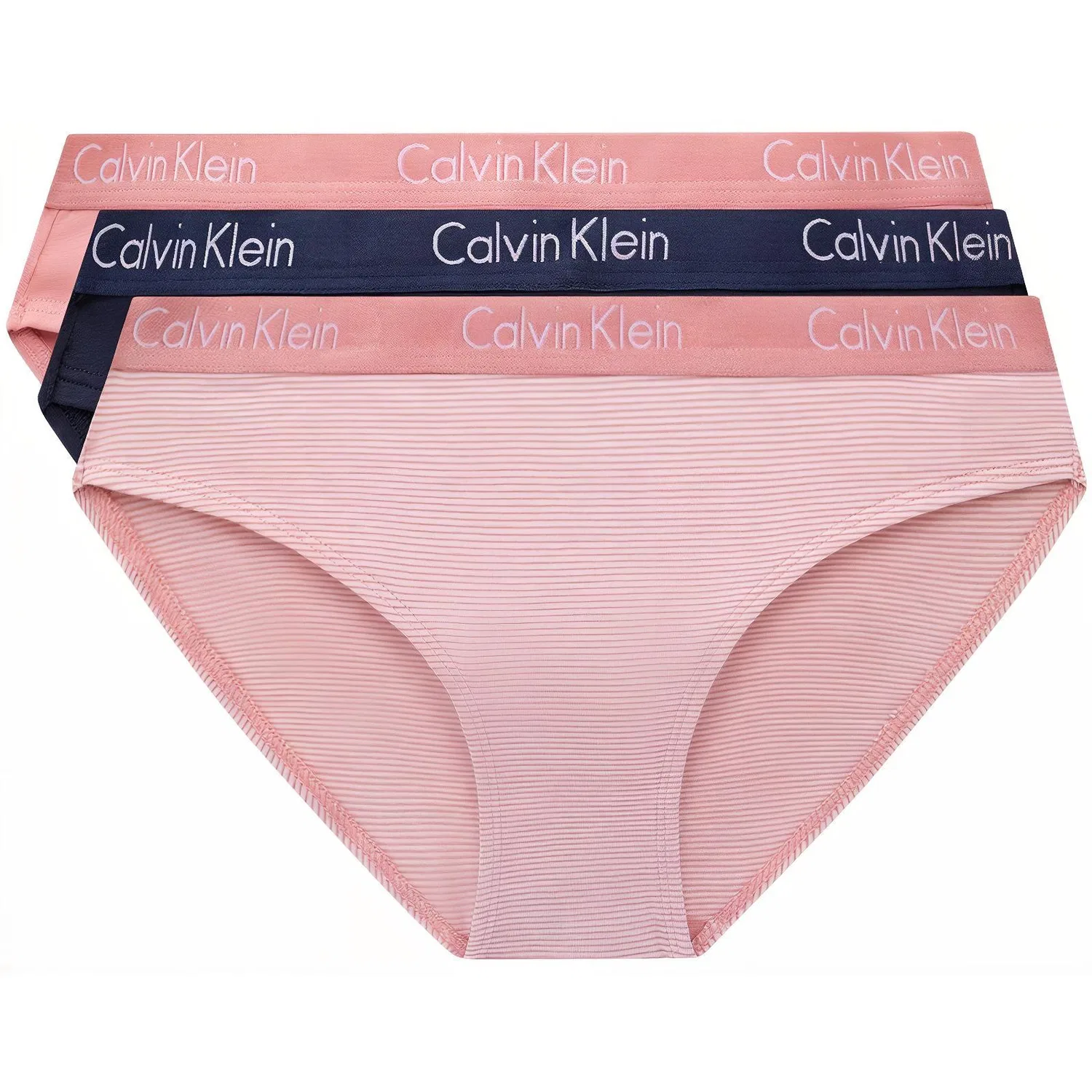 Женские трусы набор 3 шт Calvin Klein, Space Black/Coconut Gray/Water Honey Pink — фото 3