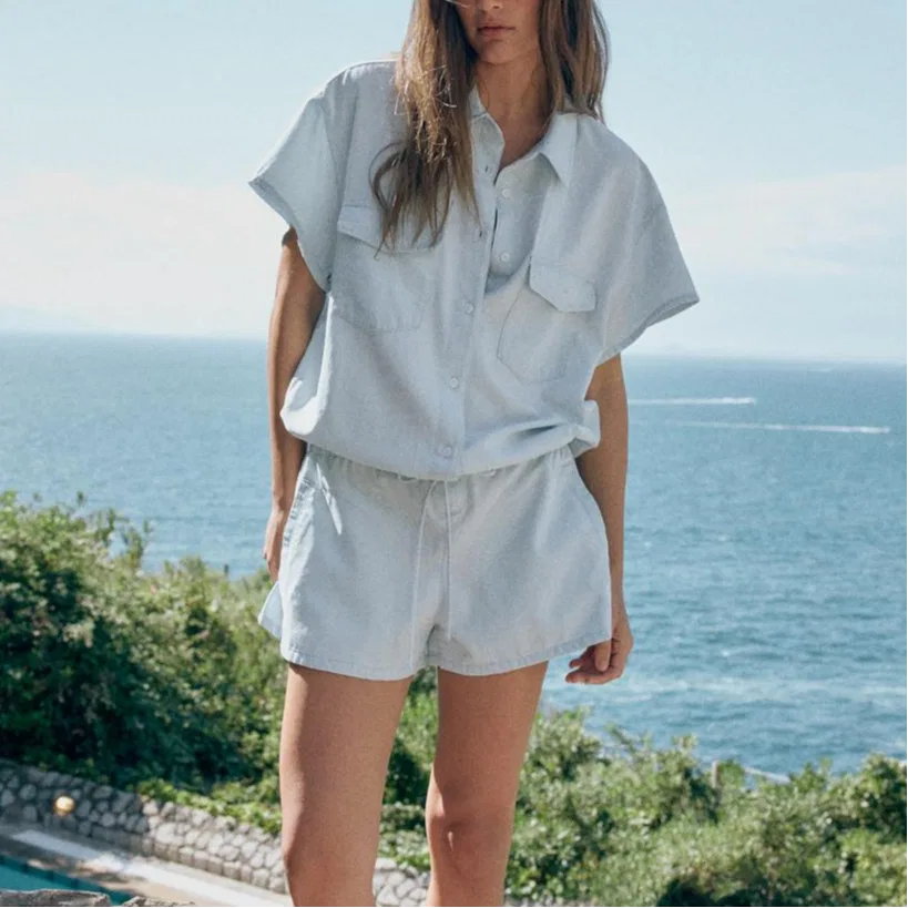 Женский комбинезон Light Blue ZARA, Light Blue — фото 4