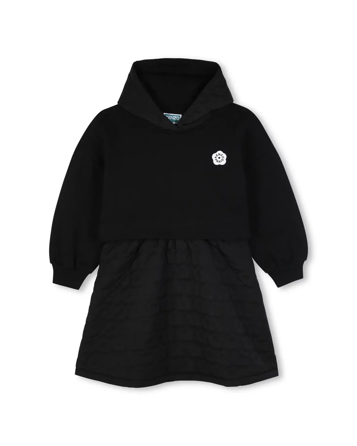 Детское платье для девочек с капюшоном Boke Flower Kenzo Kids, Negro
