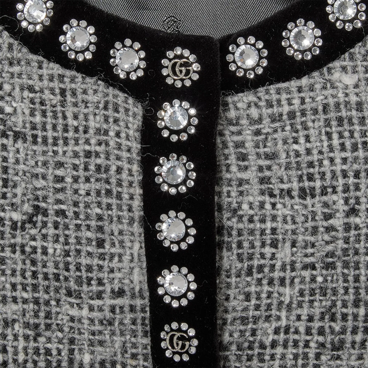 Детская куртка без воротника с принтом Gray Black GUCCI — фото 4