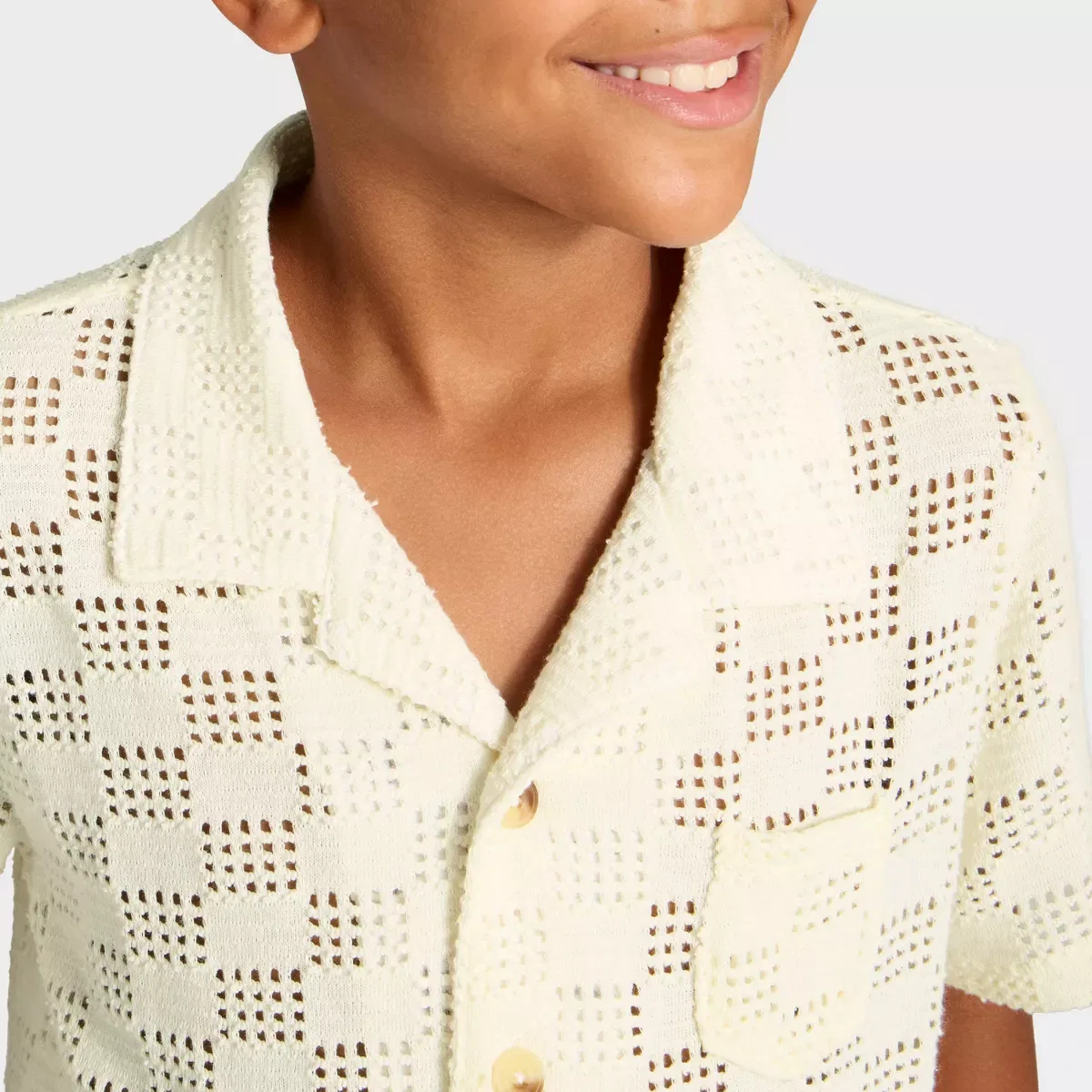 Детское кнопочное пляжное пальто с принтом BOYS SWIM/OUTERWEAR, Cream — фото 3