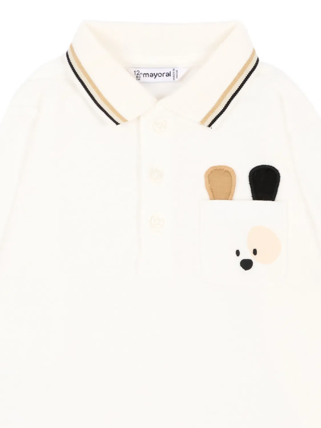Рубашка поло с длинными рукавами и аппликацией Mayoral, белый — фото 3