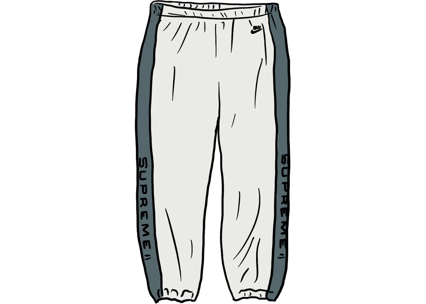 Мужские спортивные штаны с логотипом Supreme Nike Velour, White