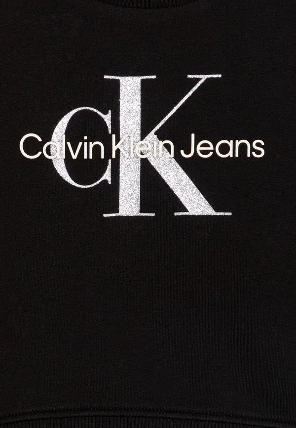Свитшот с блестящим монологом Calvin Klein Jeans, черный — фото 3