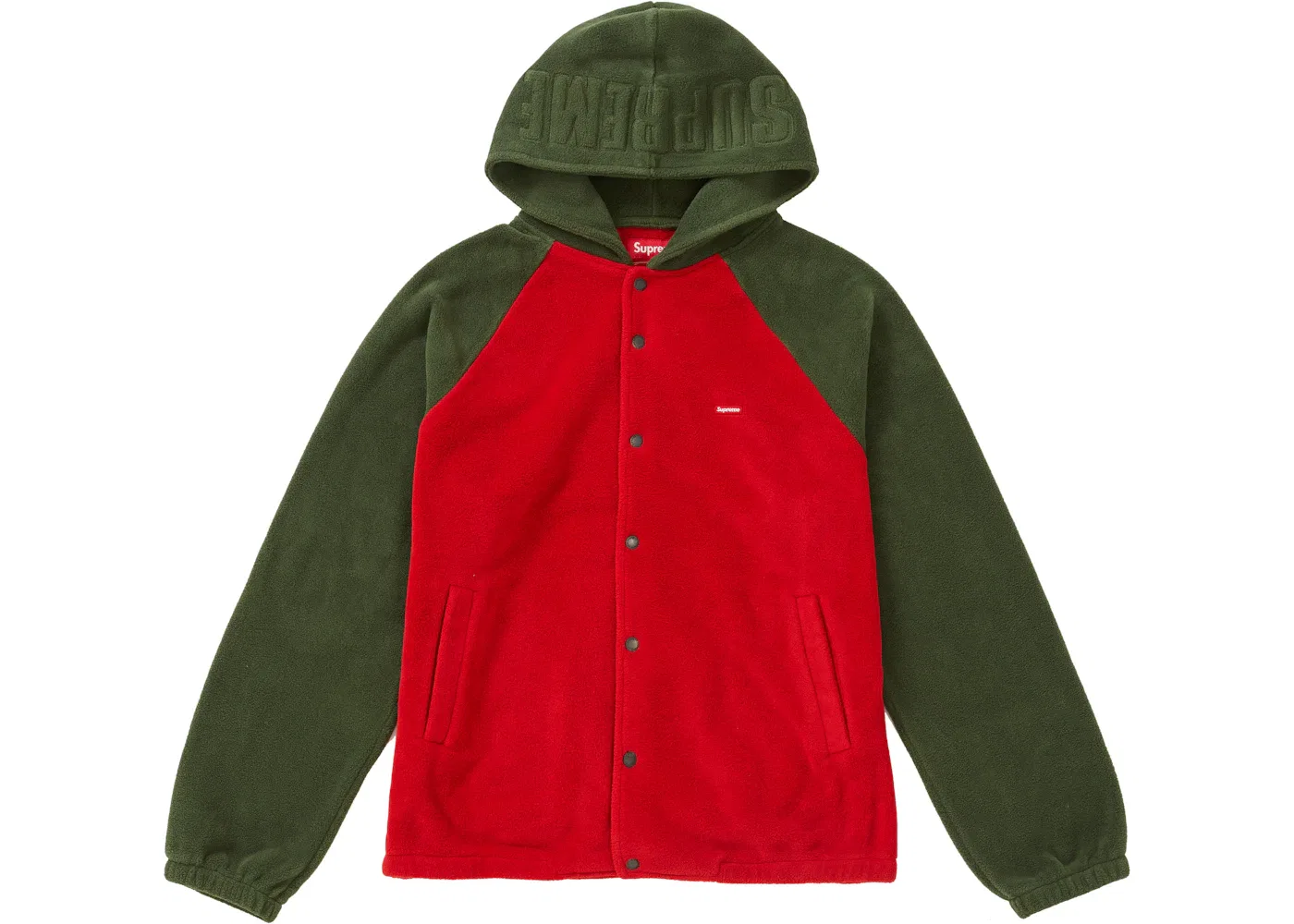 Мужская куртка с капюшоном Supreme Polartec Hooded Raglan Jacket, Red