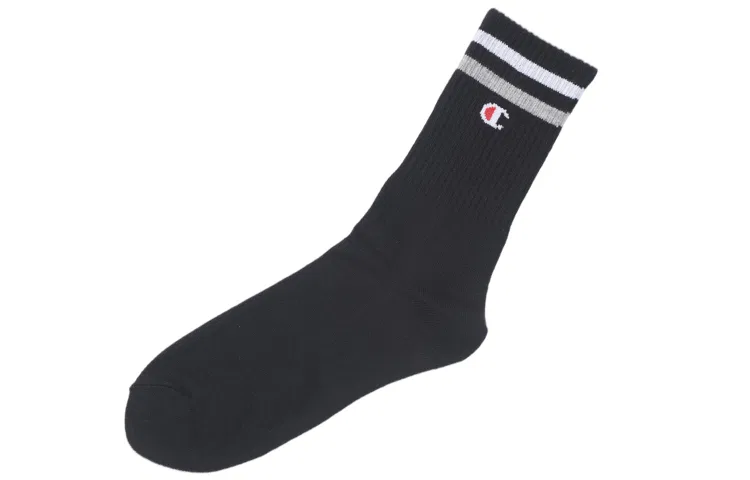 Детские носки-гольфы с принтом, комплект из 3 пар, Champion, Gray/Black/Dark Blue — фото 3