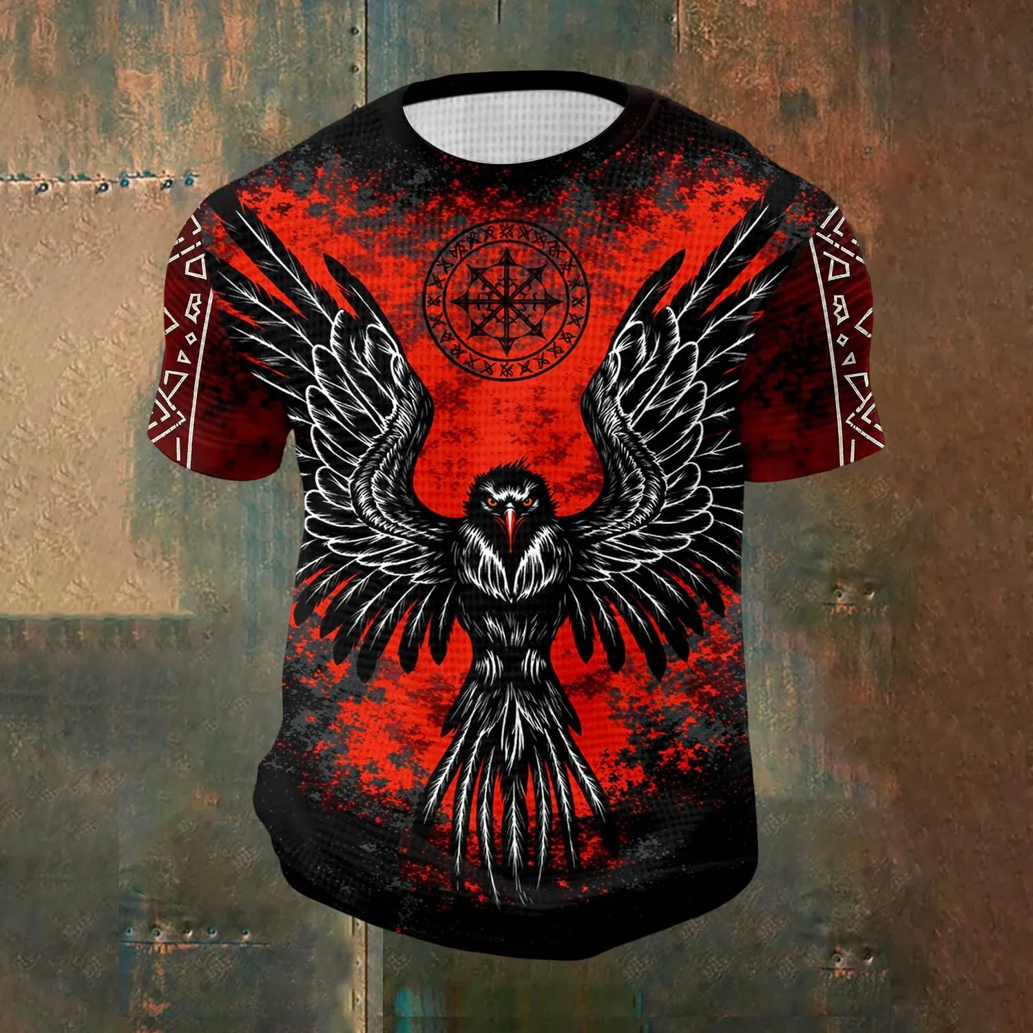 Мужская футболка с принтом из дышащего трикотажа, Rosso-e — фото 2