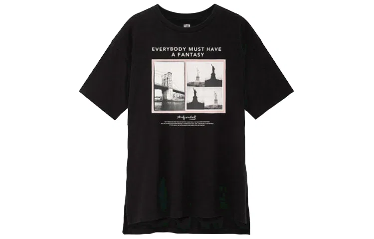 Футболка унисекс с круглым вырезом Black UNIQLO
