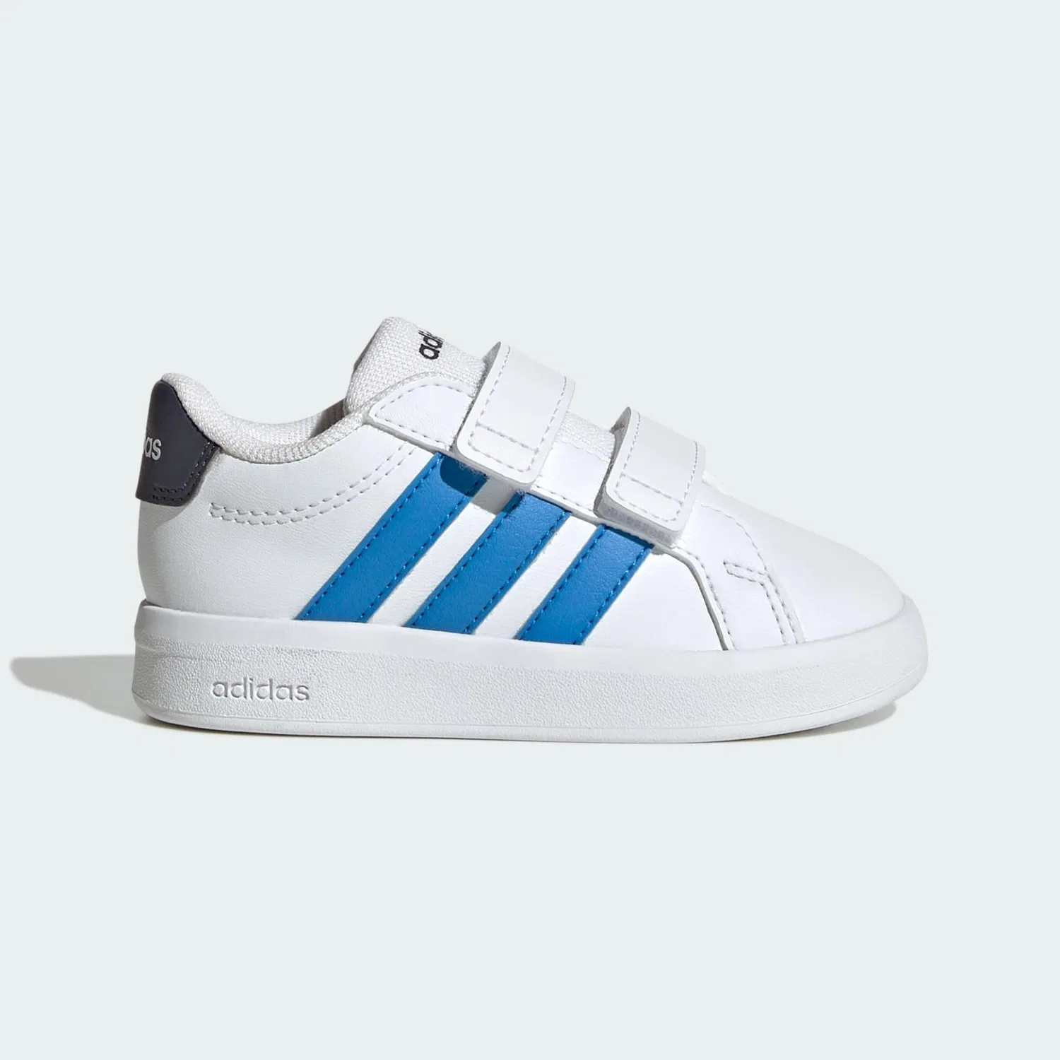 Детские кроссовки с липучками Grand Court 3.0 Adidas, Weiss Blau Dunkelgrau