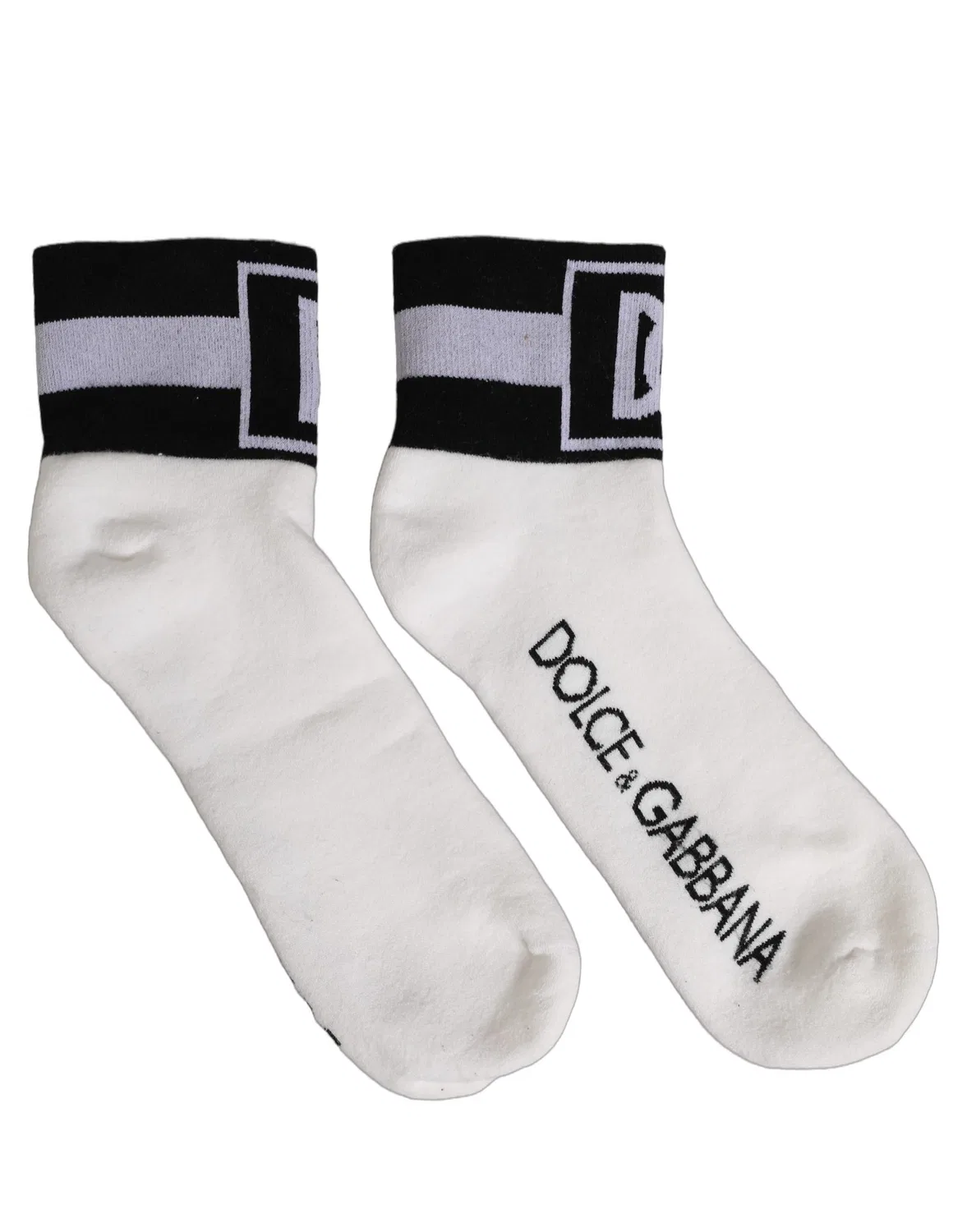Носки короткие с логотипом DG Dolce & Gabbana, White Black — фото 3