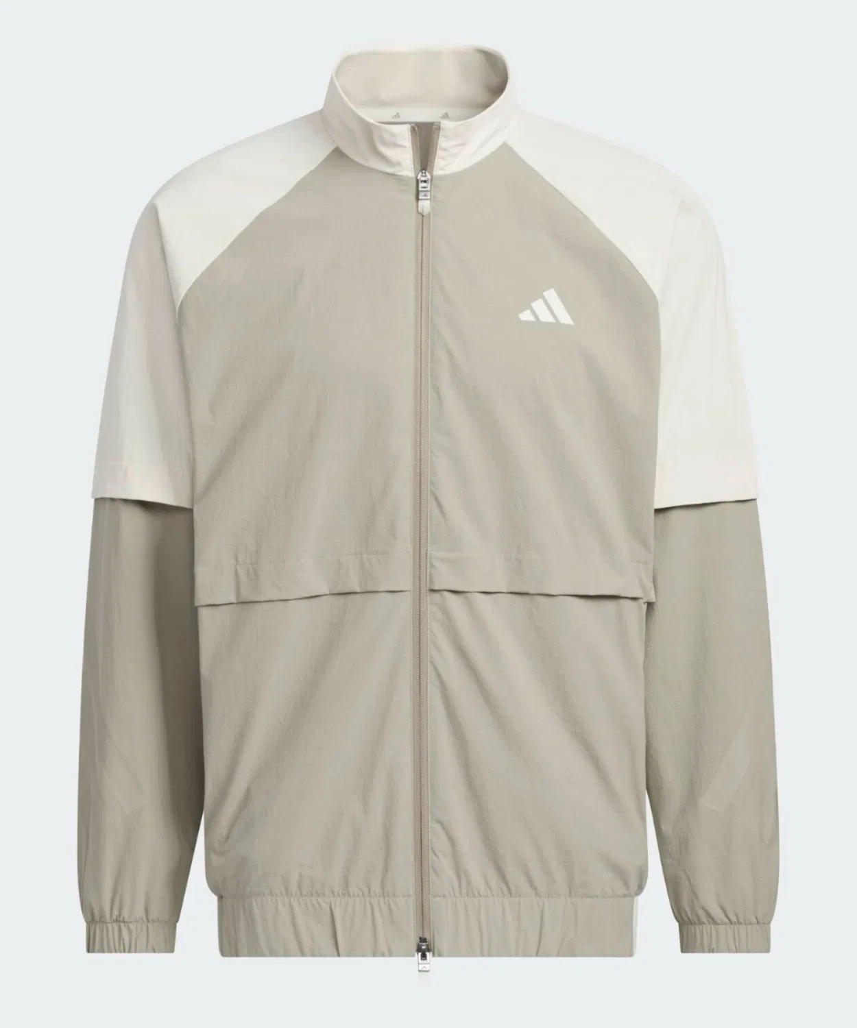 Мужская куртка свободного кроя с полной застежкой-молнией Track Full Zip Jacket Adidas, Beige — фото 4