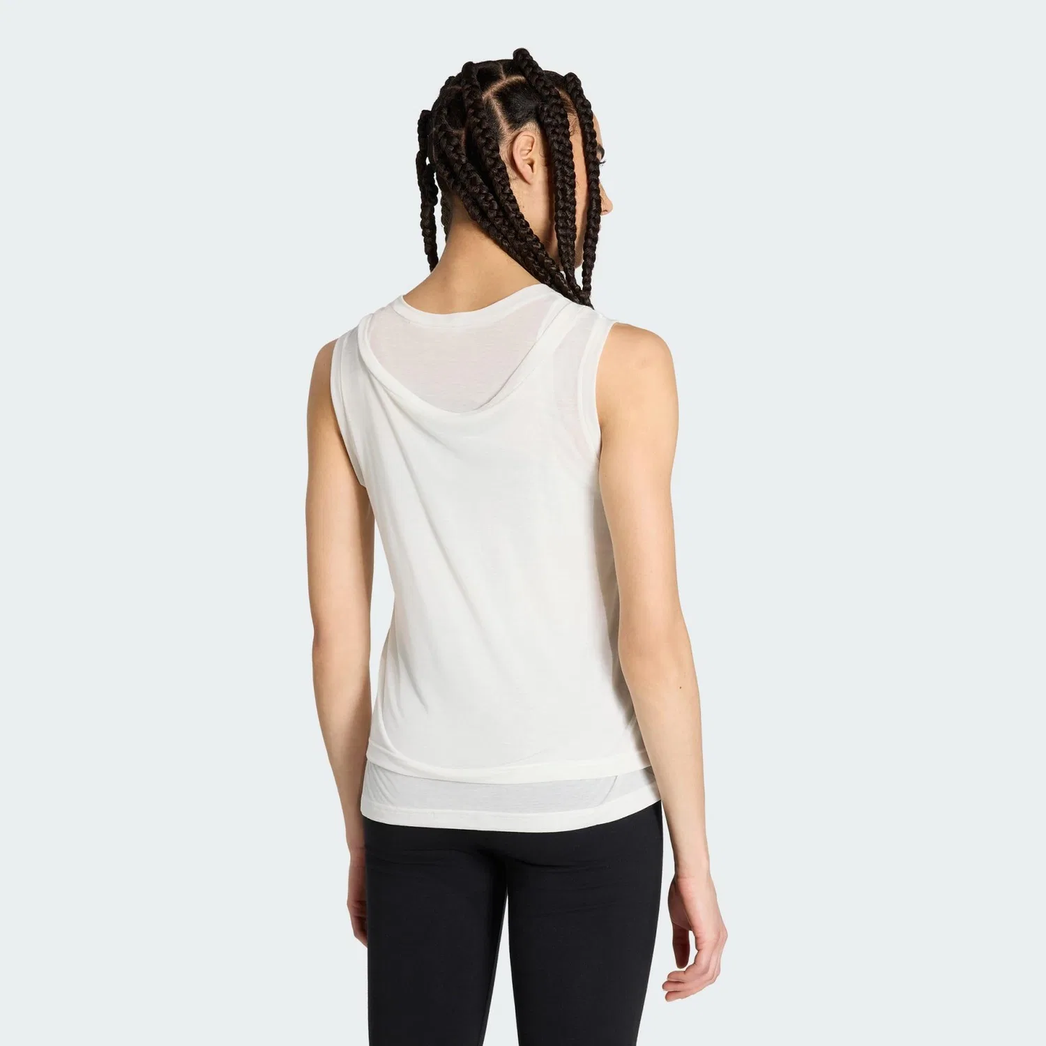 Женский топ без рукавов Soft Lux Sheer Tank Top adidas, Beige — фото 3
