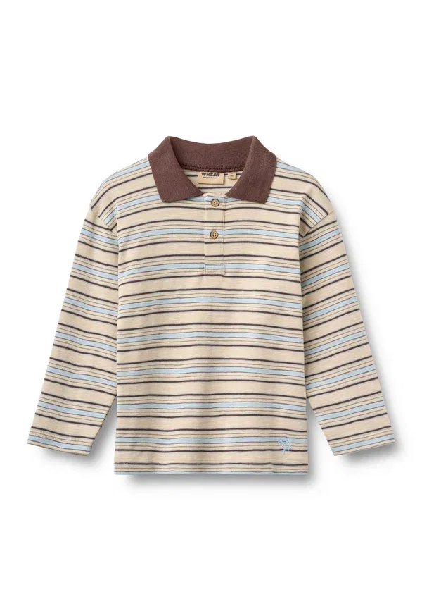 Футболка поло хлопковая Fred Wheat, Multi Blue Stripe, синий