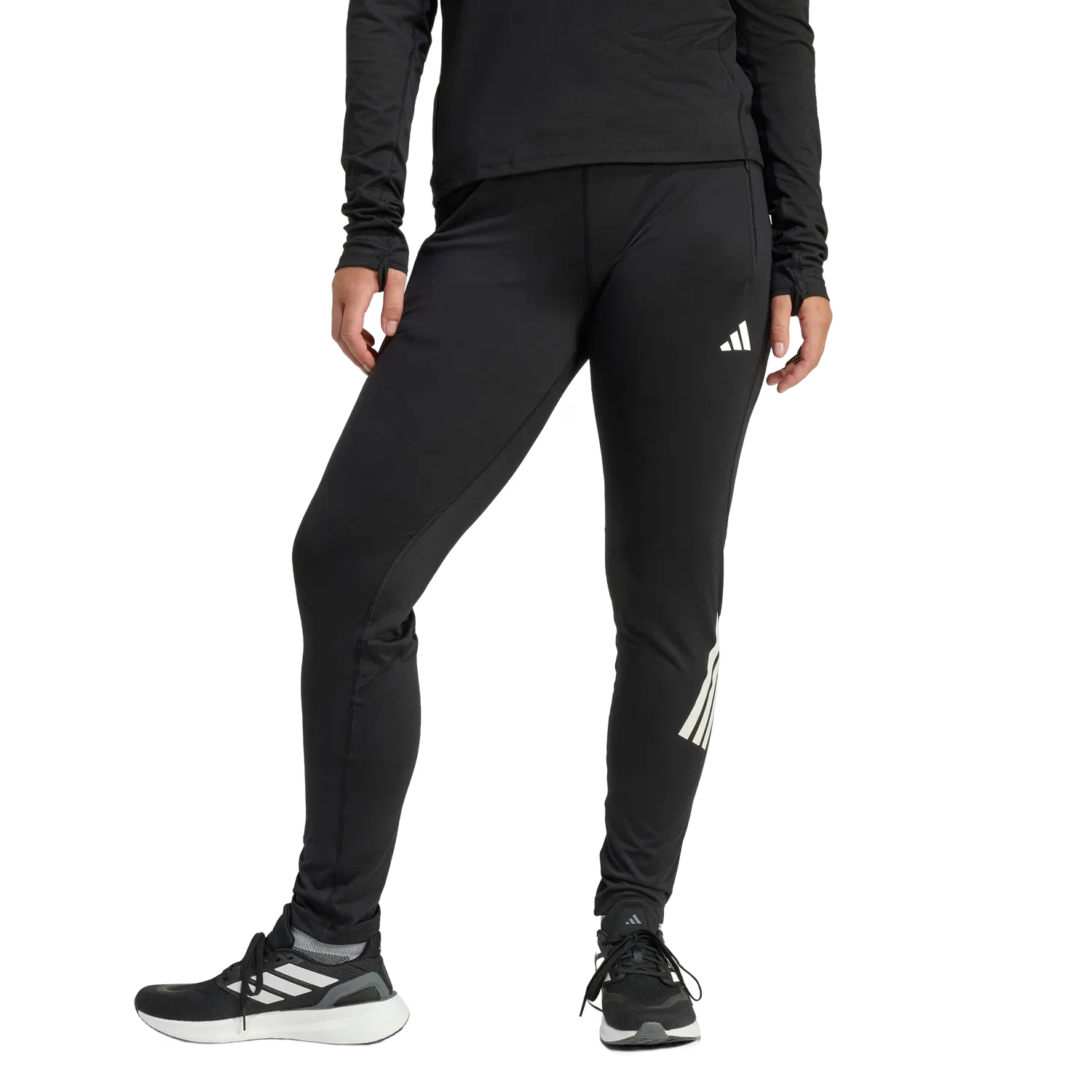 Женские спортивные леггинсы для бега Adidas, черный — фото 2